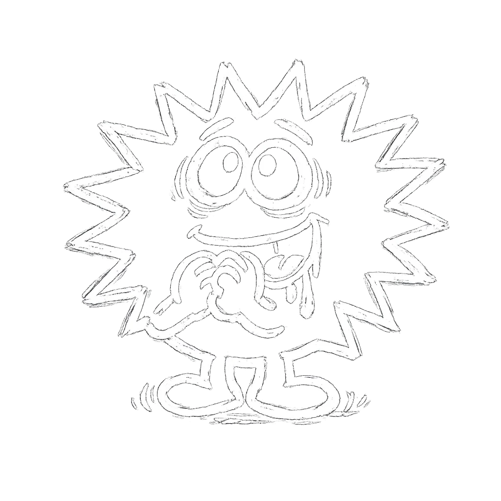 Cartoon character craving for food